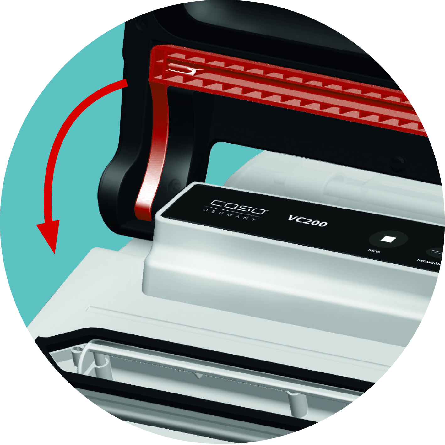 Caso Vakuum VC 200 12 L/min, 2 svejsetråd, -0,8 bar, stopknap